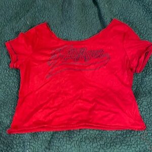 Hilfiger Red neck cut out crop top small